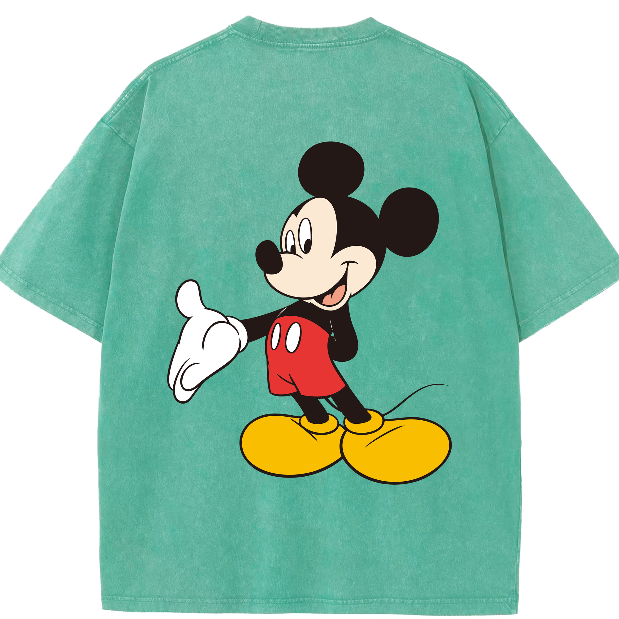 （画像用） ミッキーマウス Mickey Mouse 綿100% ヴィンテージ風 半袖Tシャツ（背面プリント）